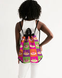 smiley cat canvas drawstring bag