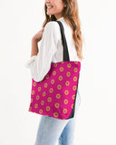 pink power pop canvas zip tote