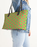groovy green pop alternative leather tote
