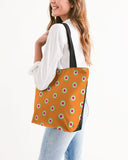 orange power pop canvas zip tote