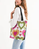 bright hearts canvas zip tote