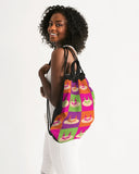 smiley cat canvas drawstring bag