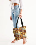 insomniac pattern canvas zip tote