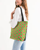 groovy green pop canvas zip tote