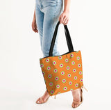 orange power pop canvas zip tote