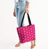 pink power pop canvas zip tote