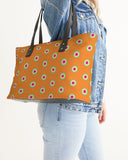 orange power pop alternative leather tote