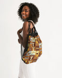 insomniac pattern canvas drawstring bag