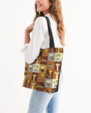 insomniac pattern canvas zip tote