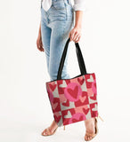 heartbeats canvas zip tote