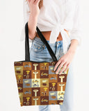 insomniac pattern canvas zip tote