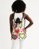 Bright Hearts Canvas Drawstring Bag