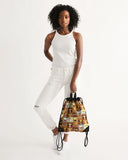 insomniac pattern canvas drawstring bag