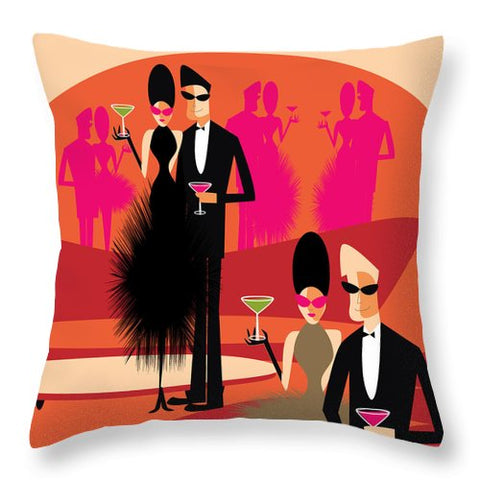 cocktails scene colorful throw pillow