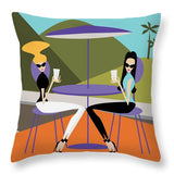 coffee talk scene throw pillow