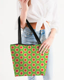 groovy green pop canvas zip tote