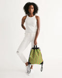 groovy green pop canvas drawstring bag
