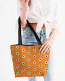 orange power pop canvas zip tote