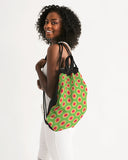 groovy green pop canvas drawstring bag