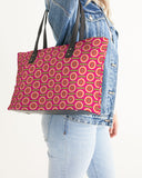 center alternative leather colorful tote