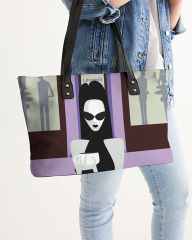 goth girl coffee alternative leather tote