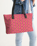 center alternative leather colorful tote