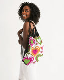 Bright hearts drawstring bag