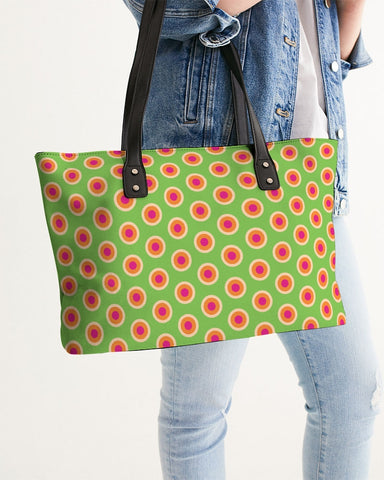 groovy green pop alternative leather tote