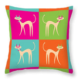 catnip throw pillow colorful cats