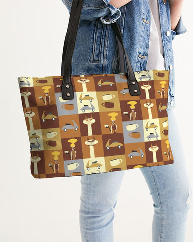 insomniac patter alternative leather tote