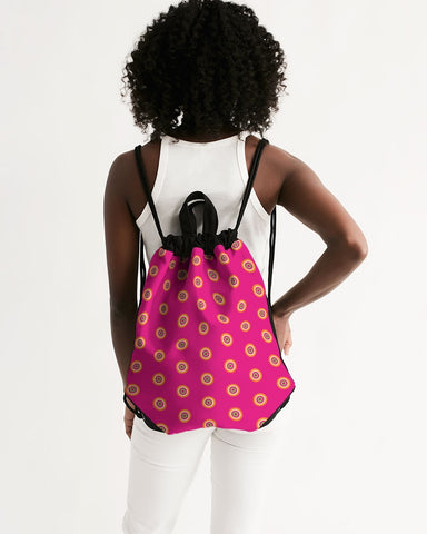 pink power pop drawstring bag