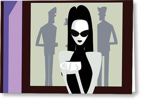 goth girl coffee greeting card