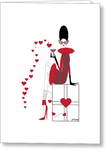 whimsical fashion illustration greeting card