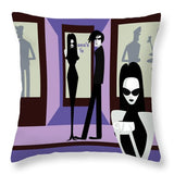 outside coffee scene throw pillow