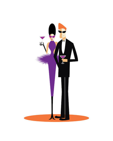 purple cocktail art print