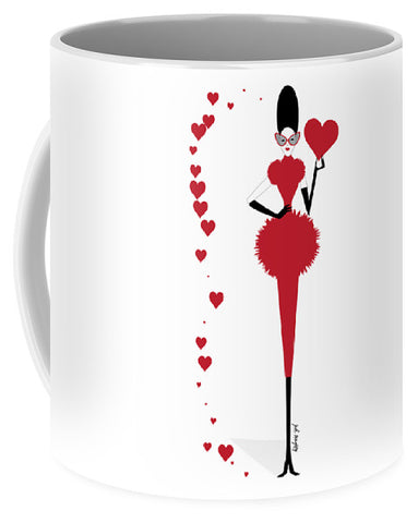 queen of hearts fashion illustration mug
