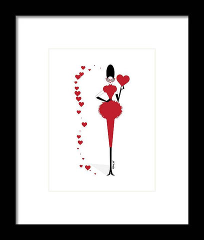 queen of hearts fashion illustration framed print